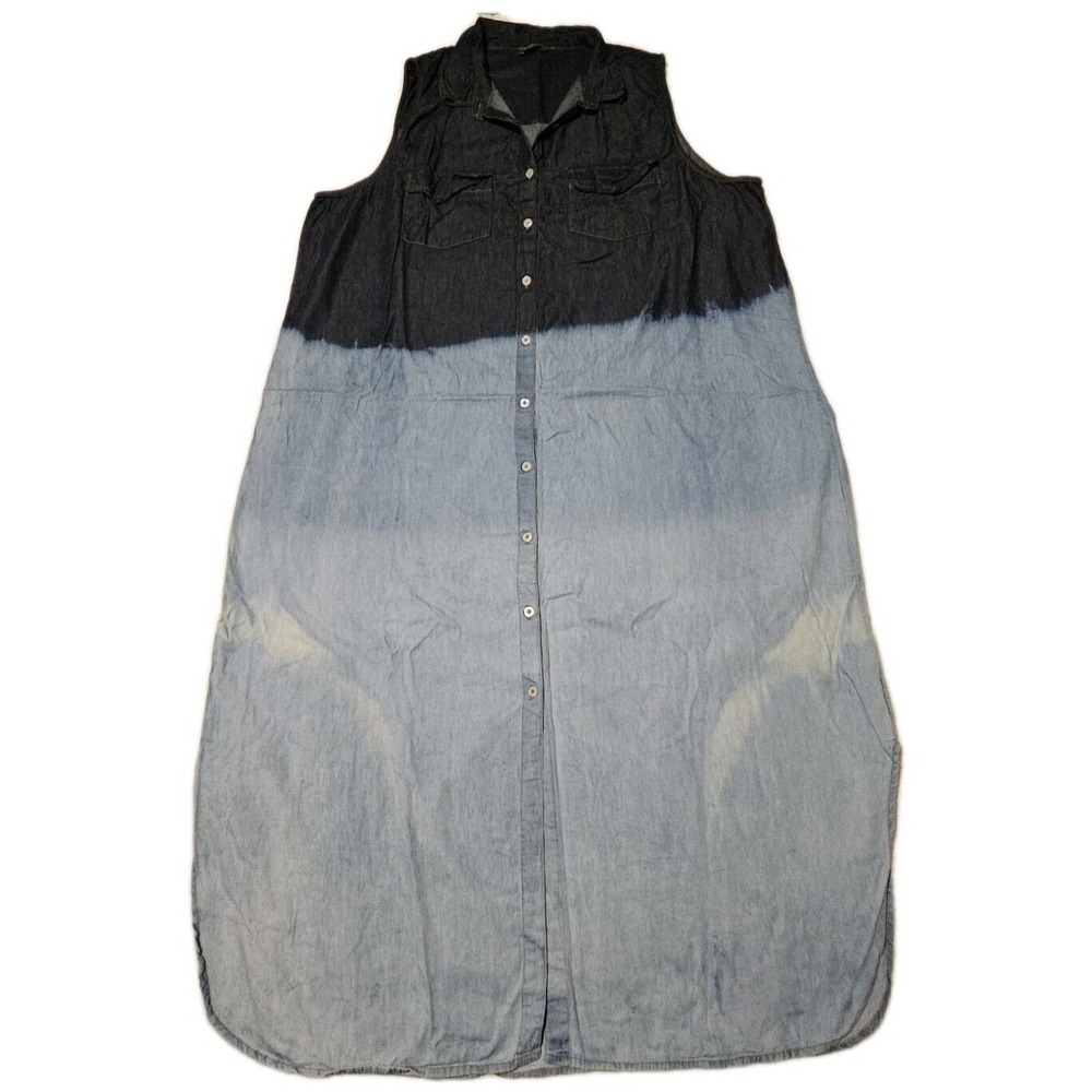 K. Jordan Long Shirt Denim Like Dress Women's Plus Size 3X